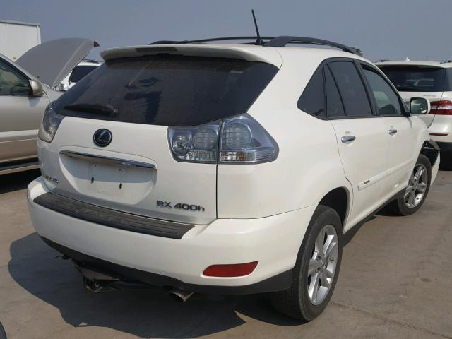 JTJHW31U382856863 - 2008 LEXUS RX 400H WHITE photo 4