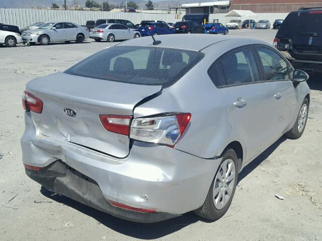 KNADM4A32G6645825 - 2016 KIA RIO LX SILVER photo 4