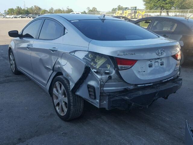 5NPDH4AEXCH109990 - 2012 HYUNDAI ELANTRA GL SILVER photo 3