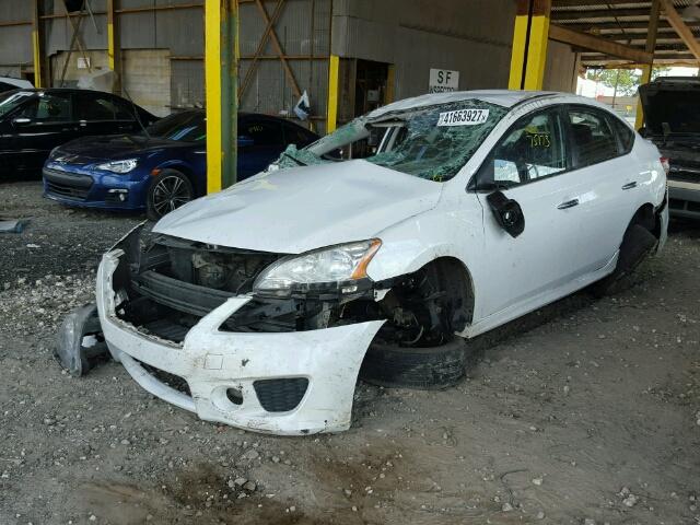 3N1AB7AP5EY323432 - 2014 NISSAN SENTRA S WHITE photo 2