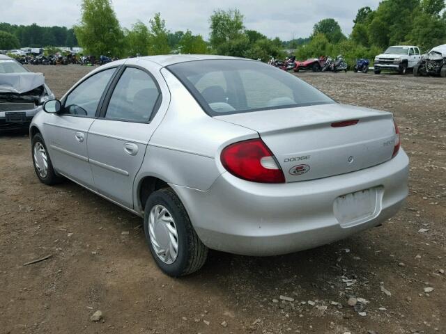 1B3ES46C6YD796462 - 2000 DODGE NEON BASE SILVER photo 3