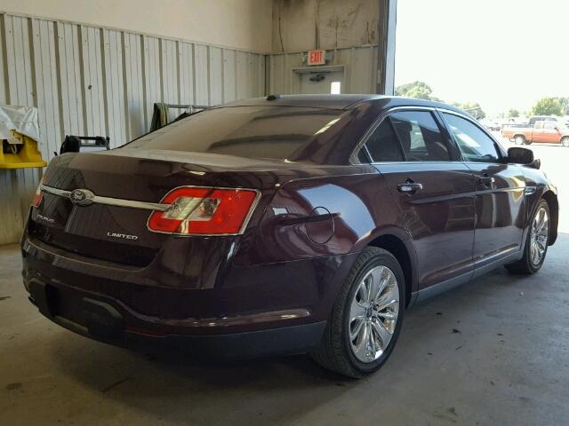 1FAHP2FW4BG155575 - 2011 FORD TAURUS MAROON photo 4