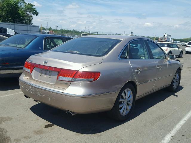 KMHFC46F86A078707 - 2006 HYUNDAI AZERA SE TAN photo 4