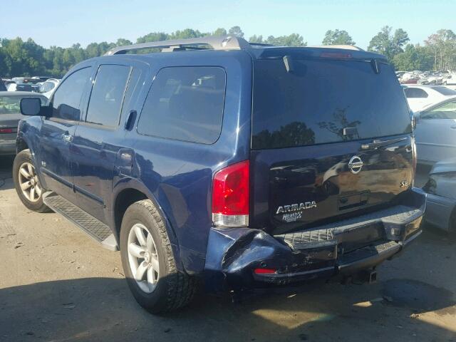 5N1BA08D28N601949 - 2008 NISSAN ARMADA SE BLUE photo 3