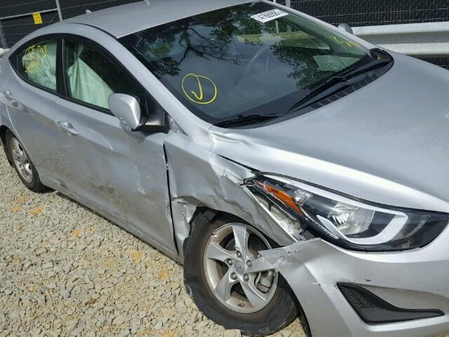 KMHDH4AE4EU143797 - 2014 HYUNDAI ELANTRA SE SILVER photo 9