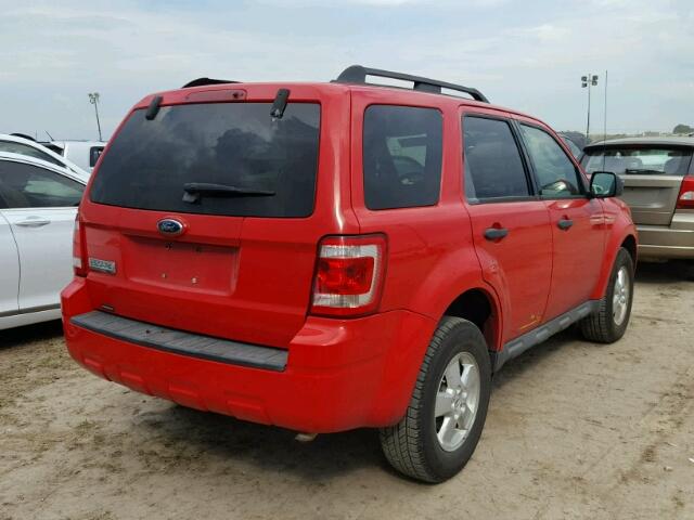 1FMCU03GX9KA26306 - 2009 FORD ESCAPE XLT RED photo 4