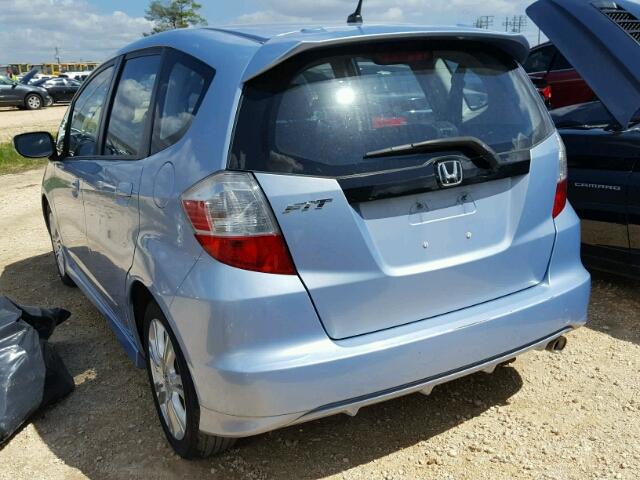 JHMGE88419S017167 - 2009 HONDA FIT SPORT BLUE photo 3