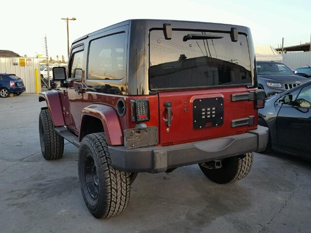 1J8FA54137L226090 - 2007 JEEP WRANGLER RED photo 3