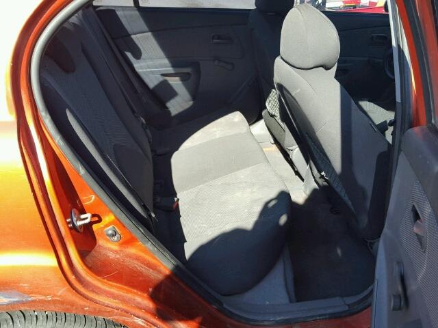 KNADE223296443098 - 2009 KIA RIO BASE ORANGE photo 6