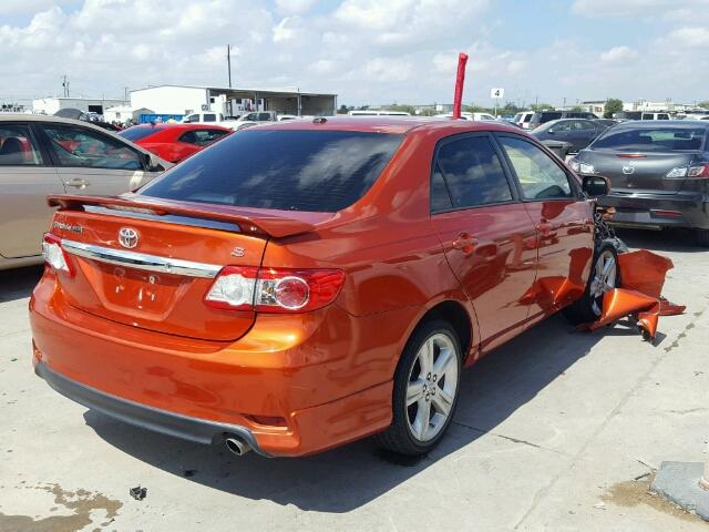 2T1BU4EE8DC095895 - 2013 TOYOTA COROLLA ORANGE photo 4