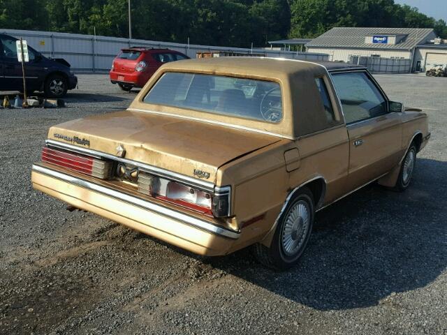 1C3BC51D0FG222444 - 1985 CHRYSLER LEBARON 金色 照片 4