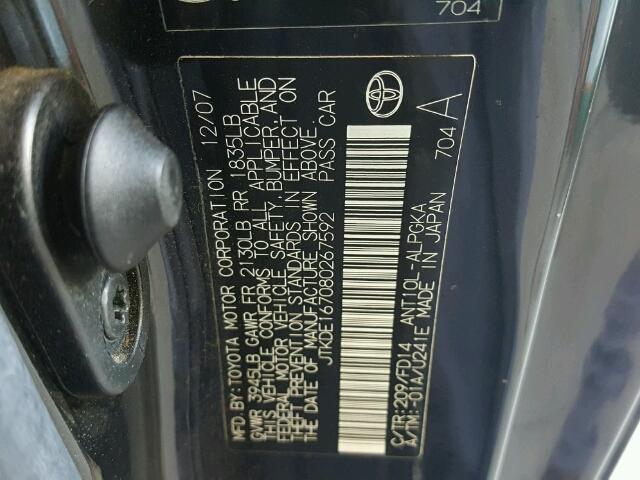 JTKDE167080267592 - 2008 TOYOTA SCION TC 黑色 照片 10