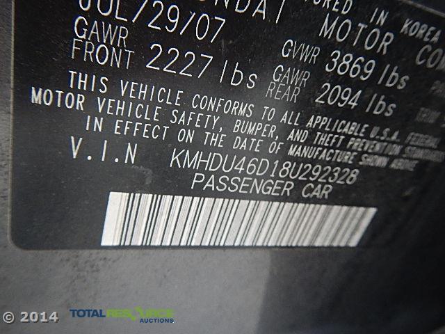 KMHDU46D18U292328 - 2008 HYUNDAI ELANTRA GL ნაცრისფერი ფოტო 12