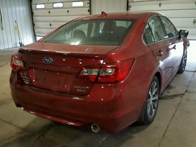 4S3BNEN66H3064963 - 2017 SUBARU LEGACY 3.6 MAROON photo 4