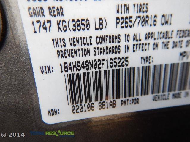 1B4HS48N02F165225 - 2002 DODGE DURANGO SL GRAY photo 12