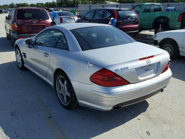 WDBSK75F03F047263 - 2003 MERCEDES-BENZ SL 500R SILVER photo 3