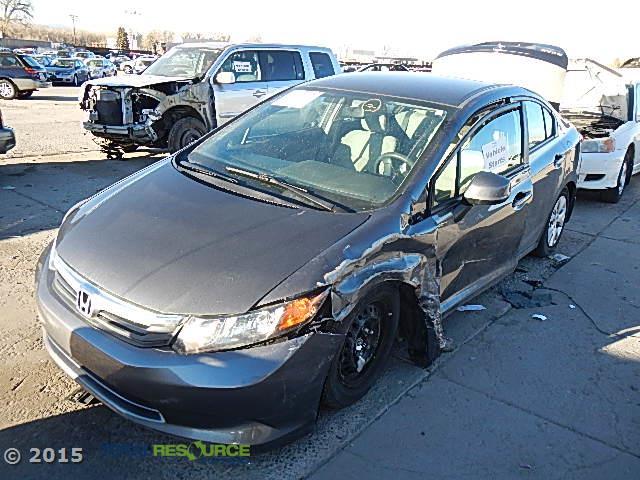 2HGFB2F5XCH576537 - 2012 HONDA CIVIC LX BROWN photo 1