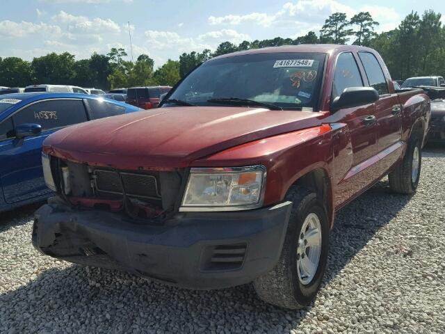 1D7HE38KX8S570198 - 2008 DODGE DAKOTA SXT RED photo 2