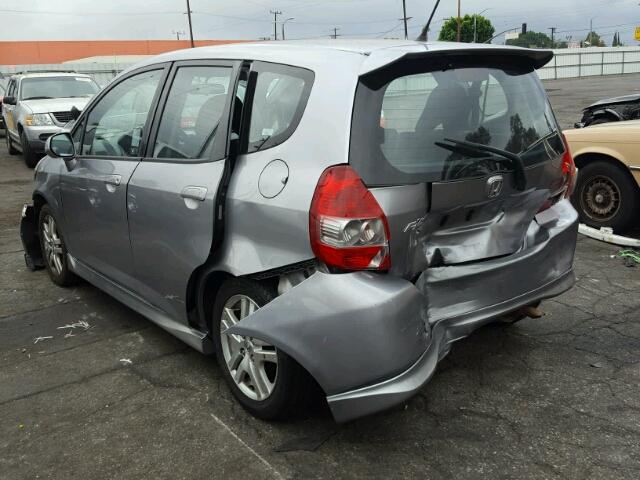 JHMGD38677S030638 - 2007 HONDA FIT S GRAY photo 3