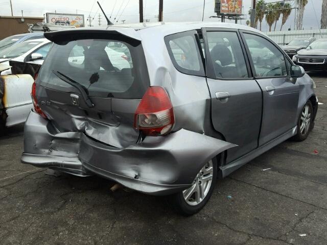 JHMGD38677S030638 - 2007 HONDA FIT S GRAY photo 4