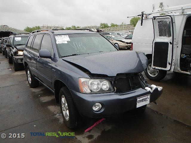 JTEHF21A430122087 - 2003 TOYOTA HIGHLANDER BLUE photo 2