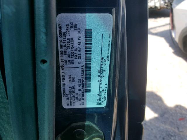 1FDEE1468VHB83888 - 1997 FORD ECONOLINE BLUE photo 10