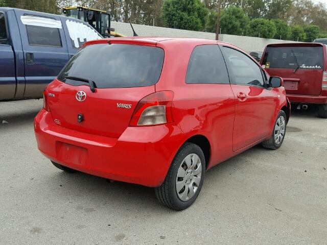 JTDJT923885171665 - 2008 TOYOTA YARIS RED photo 4