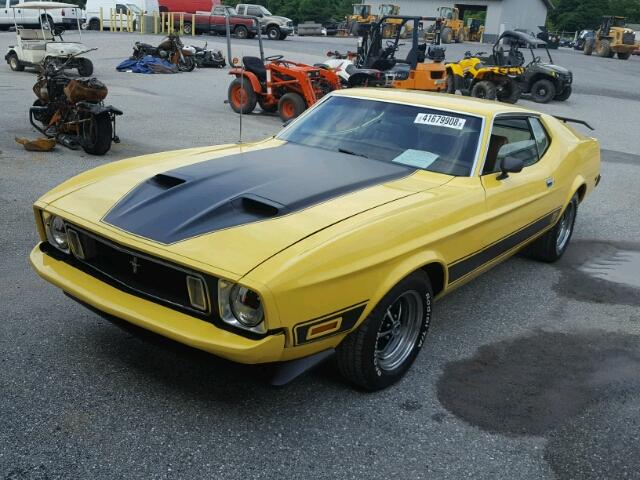 3F05H173091 - 1973 FORD MUSTANG MA YELLOW photo 2
