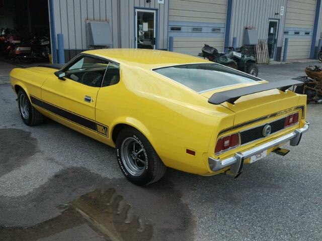3F05H173091 - 1973 FORD MUSTANG MA YELLOW photo 3