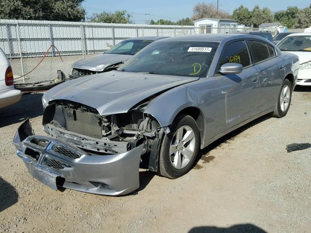 2C3CDXHG7EH370722 - 2014 DODGE CHARGER SX SILVER photo 2