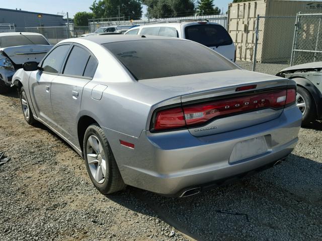 2C3CDXHG7EH370722 - 2014 DODGE CHARGER SX SILVER photo 3