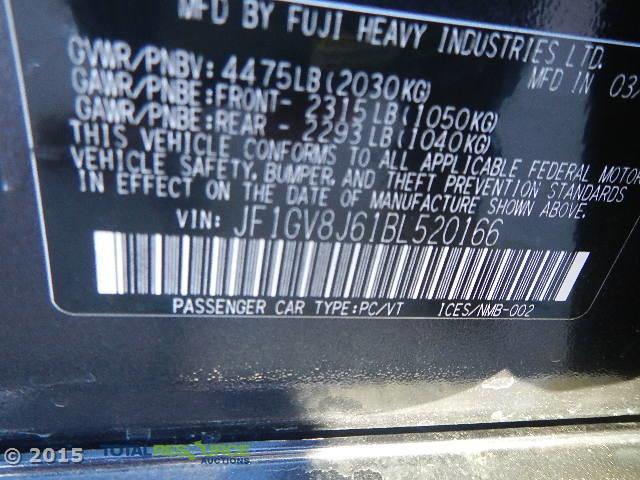 JF1GV8J61BL520166 - 2011 SUBARU IMPREZA WR GRAY photo 12