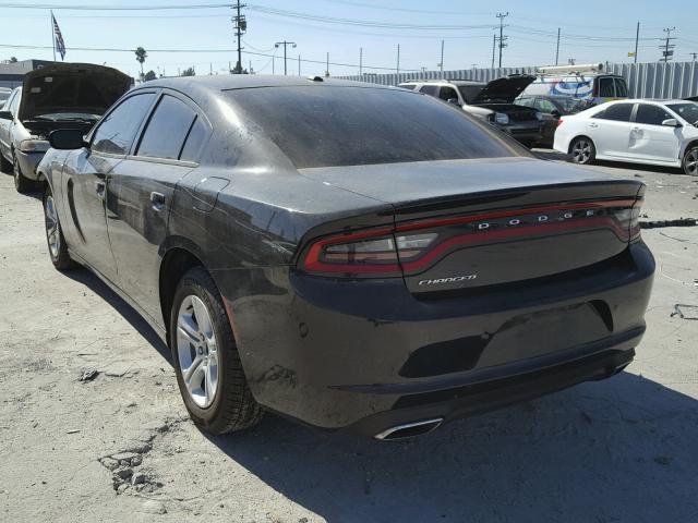 2C3CDXBGXFH870660 - 2015 DODGE CHARGER BLACK photo 3