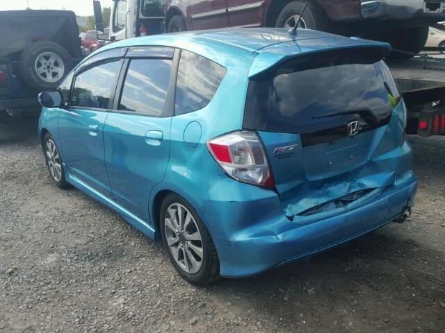 JHMGE8G57DC021186 - 2013 HONDA FIT SPORT BLUE photo 3