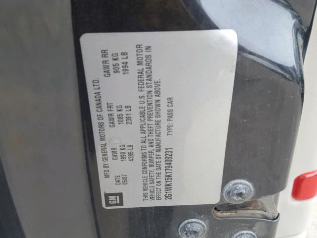 2G1WK15K179408231 - 2007 CHEVROLET MONTE CARL 黑色 照片 10