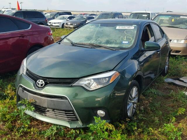 5YFBURHE9EP054833 - 2014 TOYOTA COROLLA GREEN photo 2