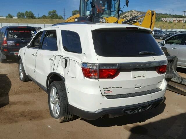 1C4SDJDT2CC163551 - 2012 DODGE DURANGO CR WHITE photo 3