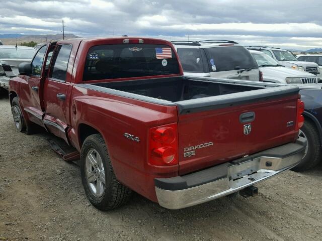 1D7HW58NX8S581883 - 2008 DODGE DAKOTA QUA RED photo 3