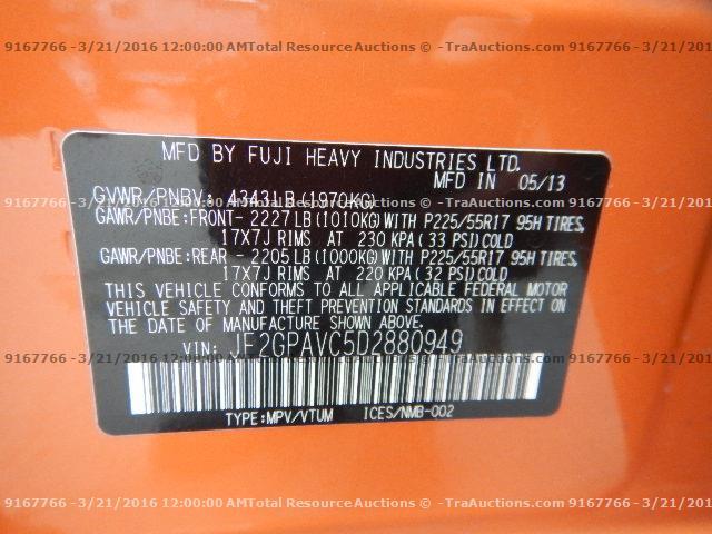 JF2GPAVC5D2880949 - 2013 SUBARU XV CROSSTR ORANGE photo 12