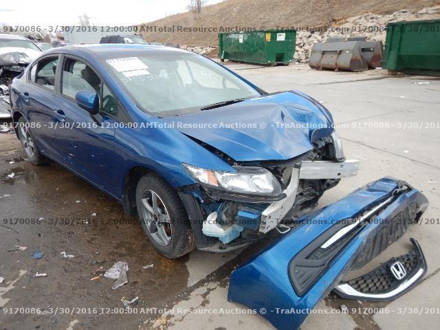 19XFB2F53EE030708 - 2014 HONDA CIVIC LX BLUE photo 2