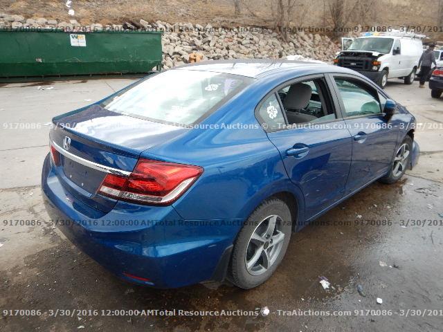 19XFB2F53EE030708 - 2014 HONDA CIVIC LX BLUE photo 3