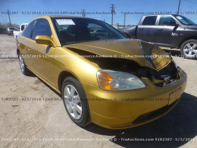 1HGEM219X1L097762 - 2001 HONDA CIVIC SI YELLOW photo 2