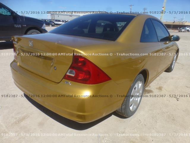 1HGEM219X1L097762 - 2001 HONDA CIVIC SI YELLOW photo 3