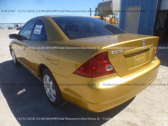 1HGEM219X1L097762 - 2001 HONDA CIVIC SI YELLOW photo 4