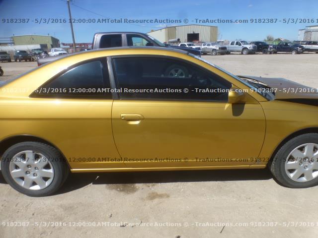 1HGEM219X1L097762 - 2001 HONDA CIVIC SI YELLOW photo 9