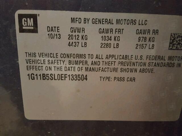 1G11B5SL0EF133504 - 2014 CHEVROLET MALIBU LS ლურჯი ფოტო 10