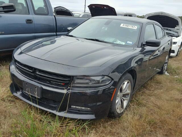 2C3CDXHG5FH857550 - 2015 DODGE CHARGER BLACK photo 2