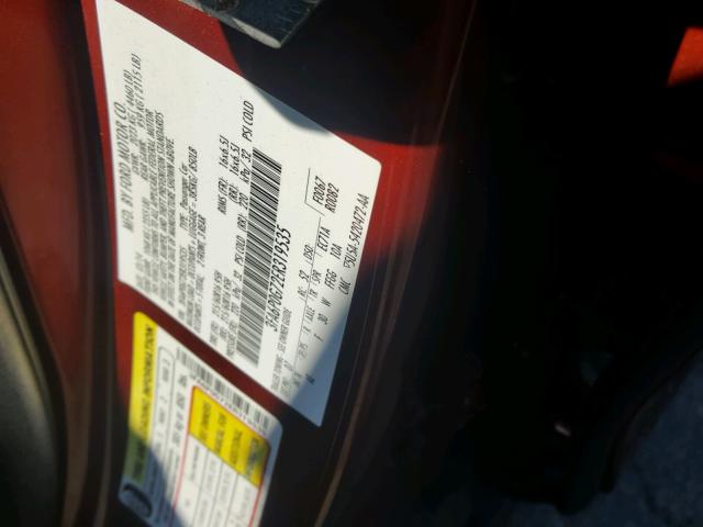 3FA6P0G72ER319535 - 2014 FORD FUSION S RED photo 10