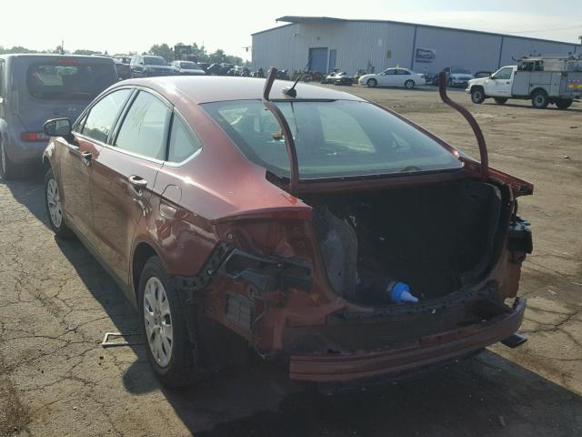 3FA6P0G72ER319535 - 2014 FORD FUSION S RED photo 3
