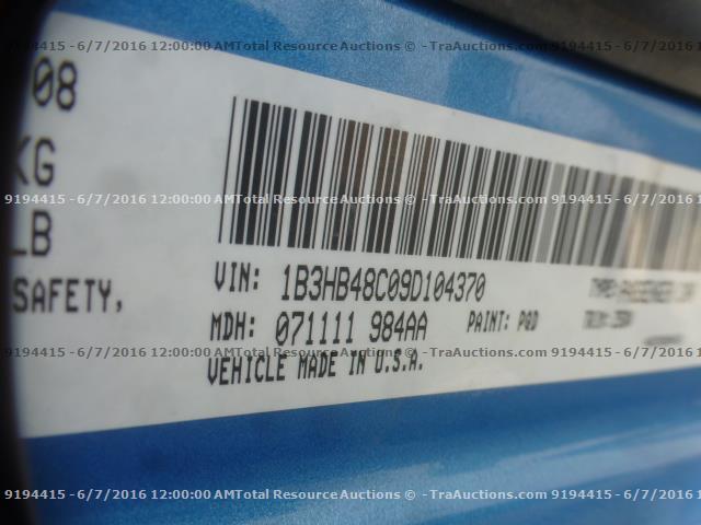 1B3HB48C09D104370 - 2009 DODGE CALIBER SX BLUE photo 12